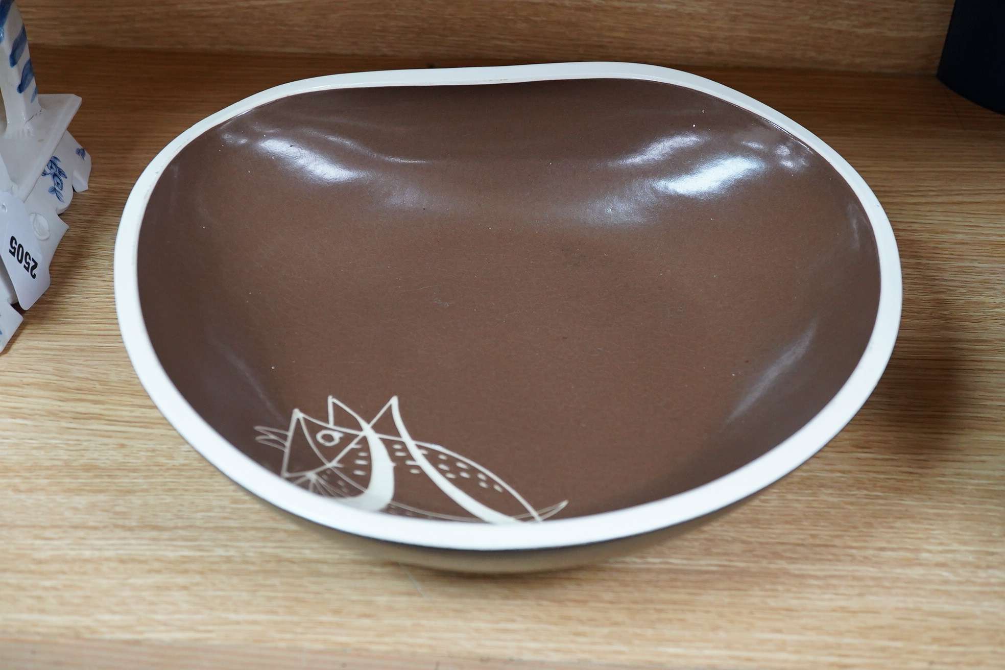A Royal Lancastrian bowl with stylised decoration, 32cm wide